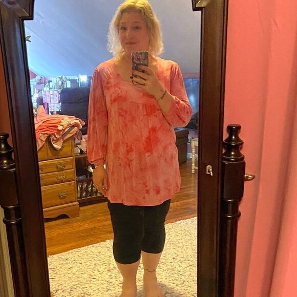 Fashion bug Pink Tie Dyed Top 1X Some Piling - Picture 7 of 11